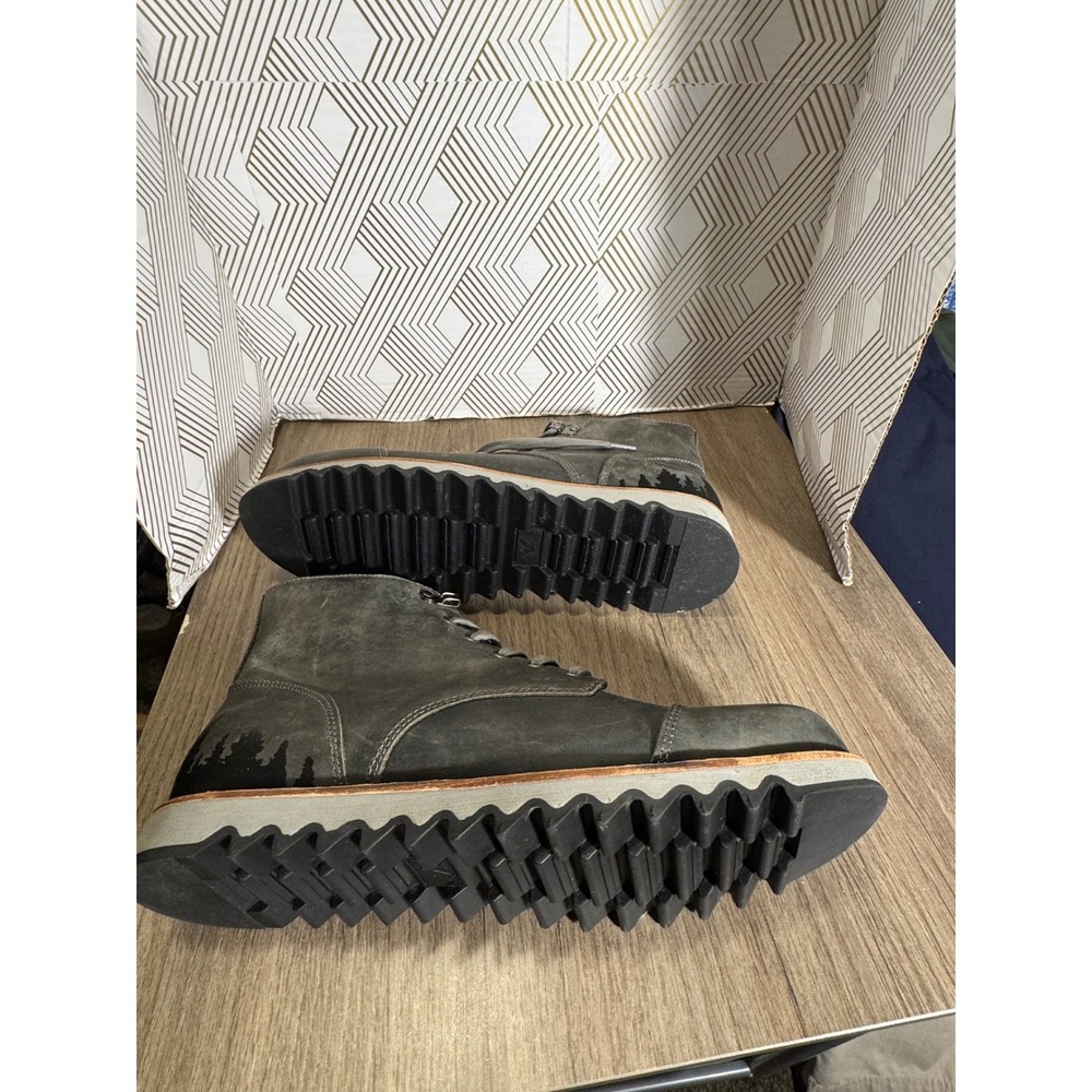 Territory Zion boots‎ Gray Leather Lace Up Ankle Boots Size WD 13 Rugged - Picture 7 of 14